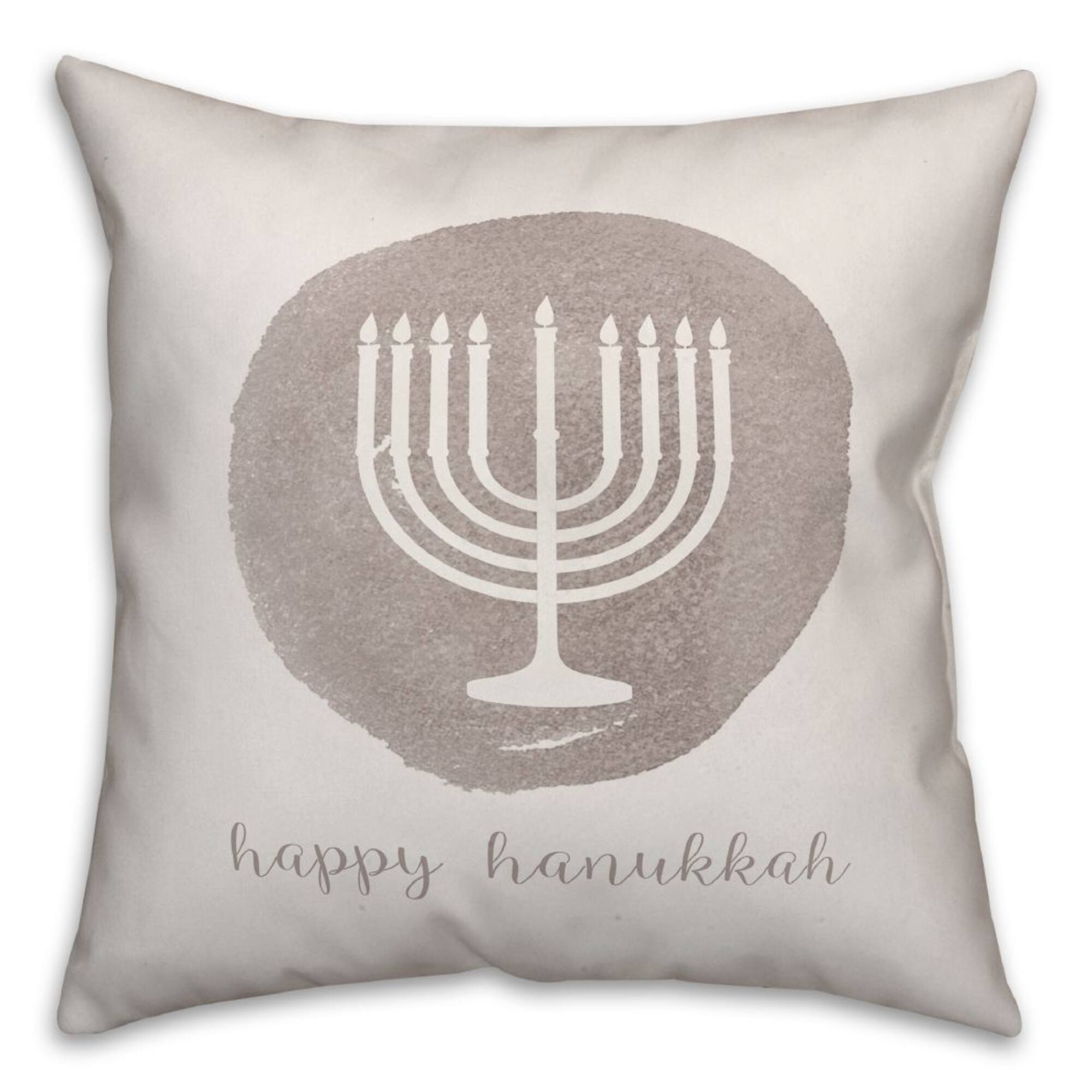 Watercolor Menorah 18x18 Spun Poly Pillow